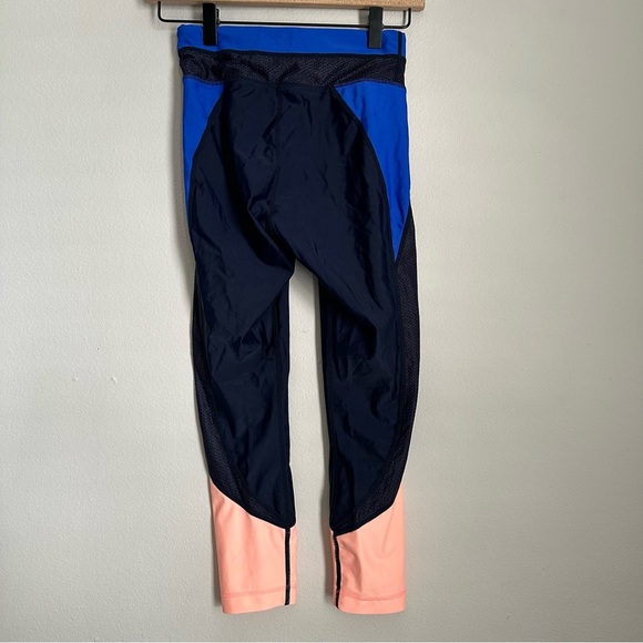 Athleta Trissential Crop Leggings & sports bra set Colorblock Blue/Peach - Picture 11 of 12